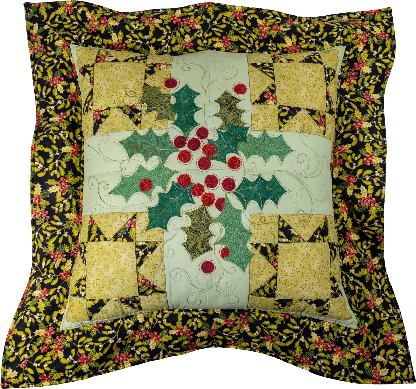 Holly Star Euro Pillow Cover Pattern
