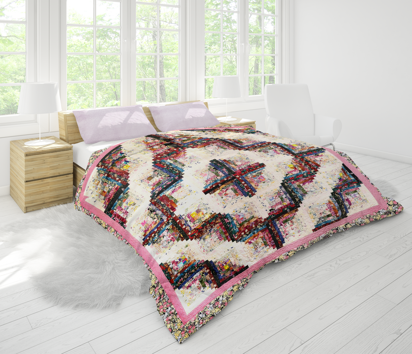 Log Cabin Colorwash Pattern
