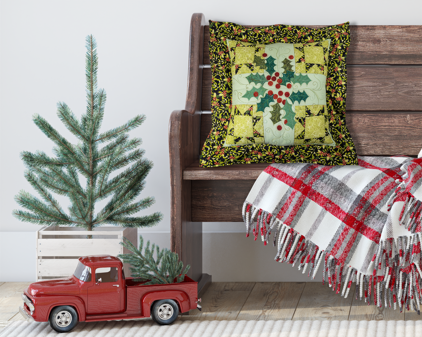 Holly Star Euro Pillow Cover Pattern