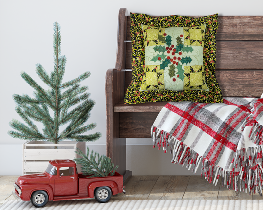 Holly Star Euro Pillow Cover Pattern
